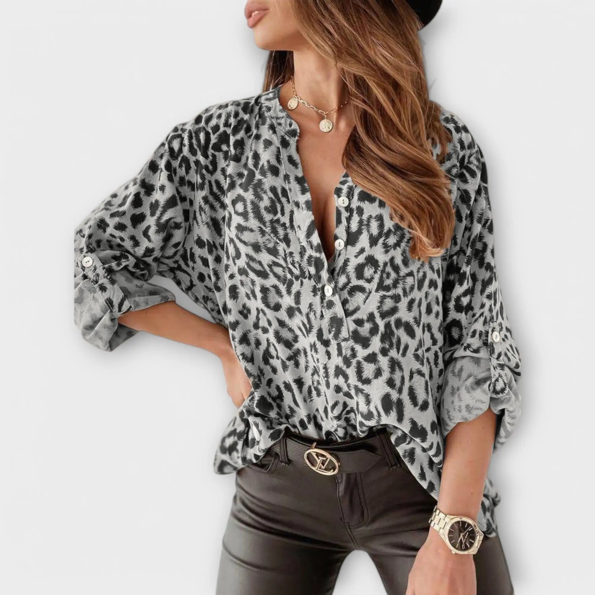 Patricia | Blusa Trendy con Estampado de Leopardo Alba Madrid