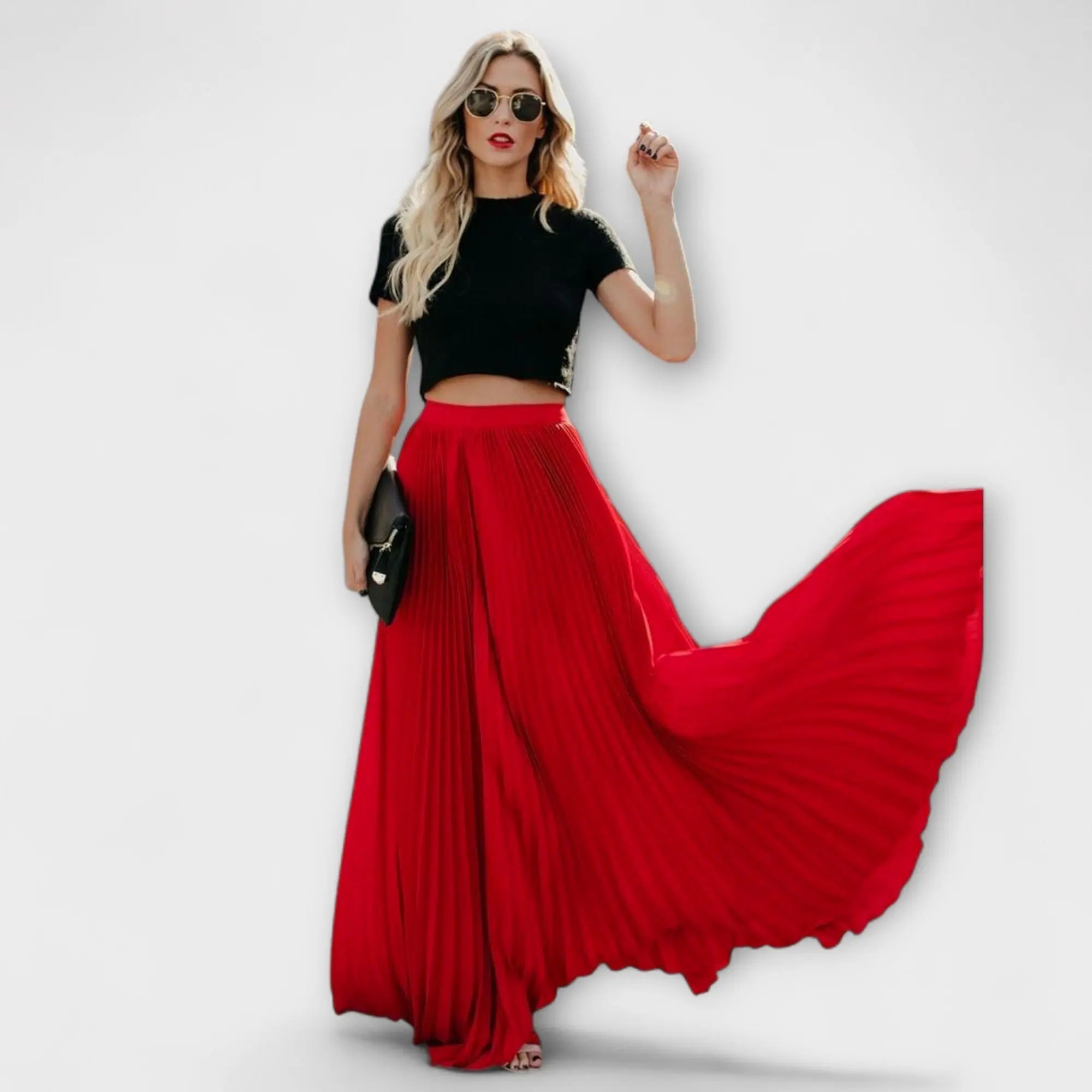 Jimena | Ligera Falda Maxi Plisada Alba Madrid
