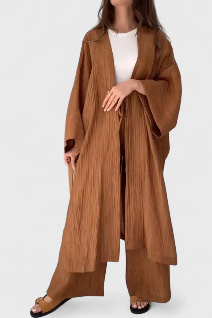 Caspian Conjunto Relajado de Dos Piezas con Kimono Largo Alba Madrid
