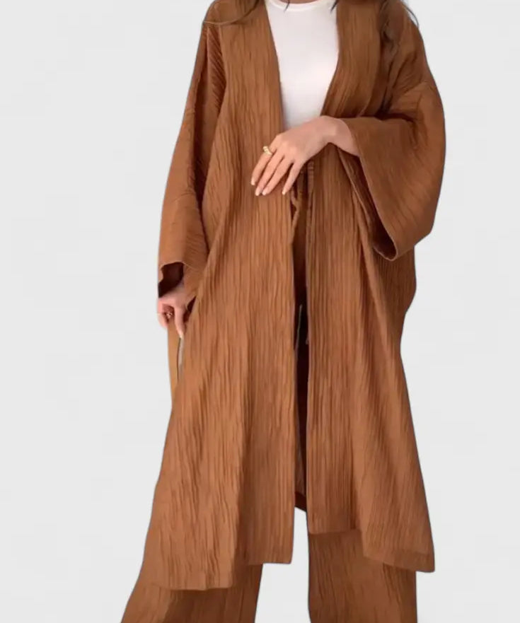 Caspian Conjunto Relajado de Dos Piezas con Kimono Largo Alba Madrid