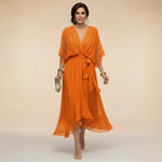 Monica | Vestido de gasa con escote en V Alba Madrid