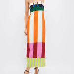 Paloma | Maxi Vestido Colorido a Rayas Alba Madrid