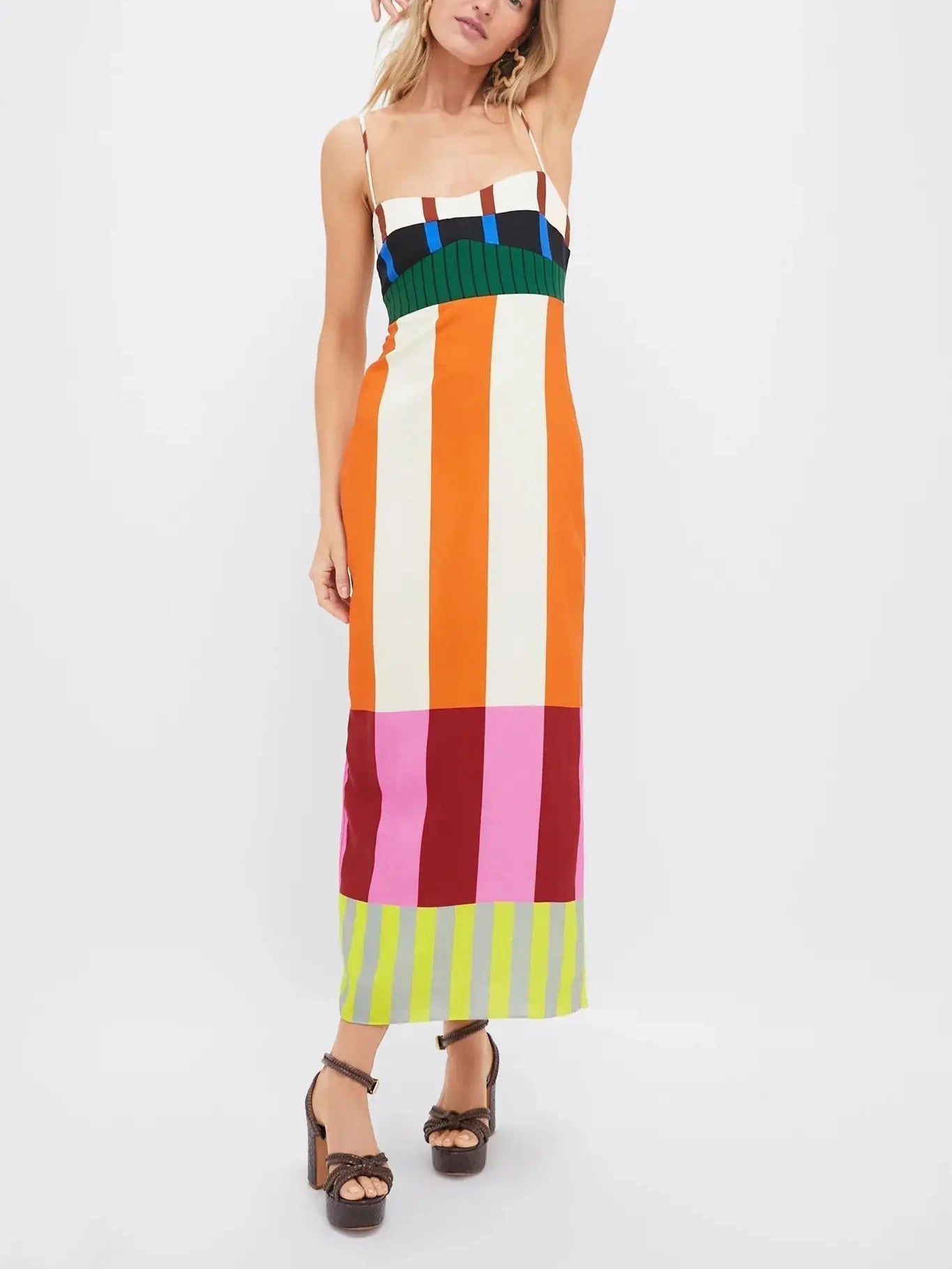 Paloma | Maxi Vestido Colorido a Rayas Alba Madrid