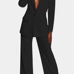 Marnie Conjunto de Blazer a Medida y Pantalones de Pierna Ancha Alba Madrid