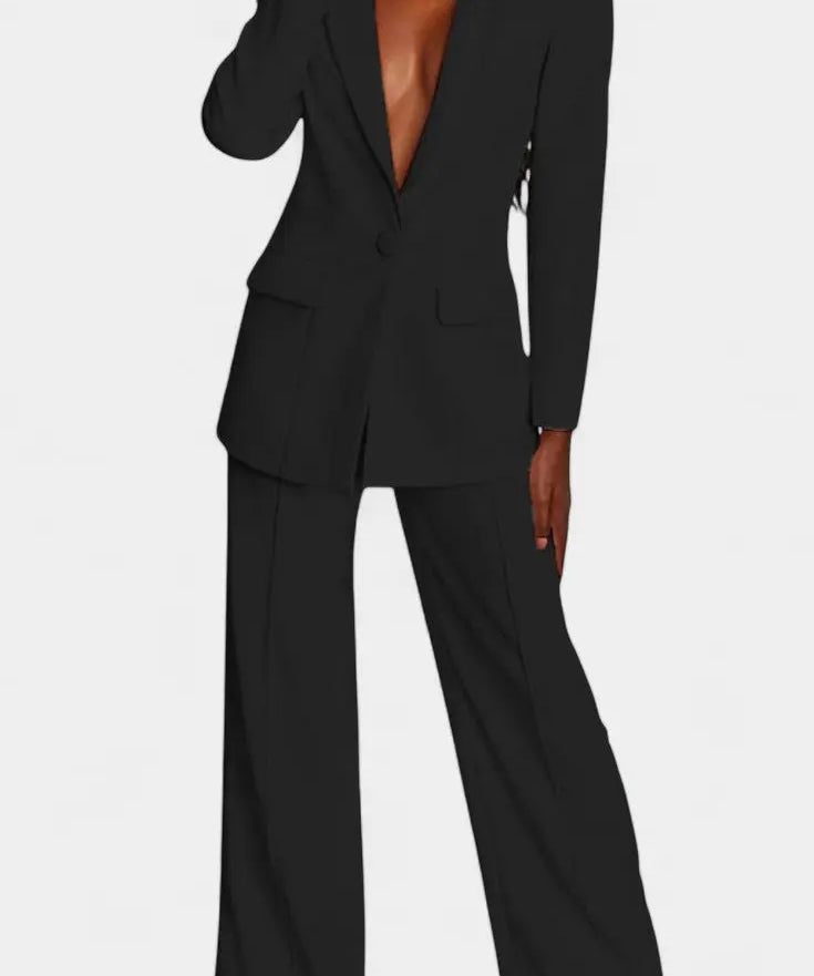Marnie Conjunto de Blazer a Medida y Pantalones de Pierna Ancha Alba Madrid