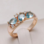 Anillo vintage de circonita azul elegante en oro Alba Madrid