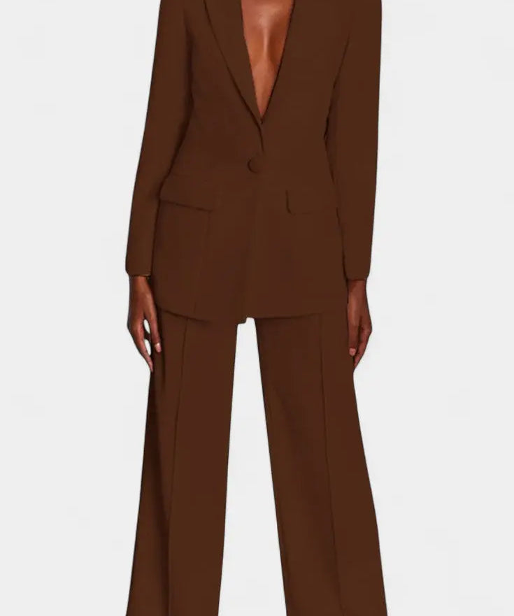 Marnie Conjunto de Blazer a Medida y Pantalones de Pierna Ancha Alba Madrid