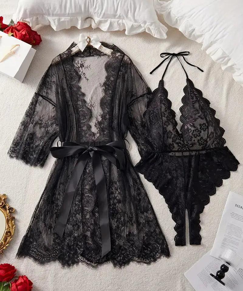 Beatriz - Body de encaje con escote pronunciado Alba Madrid