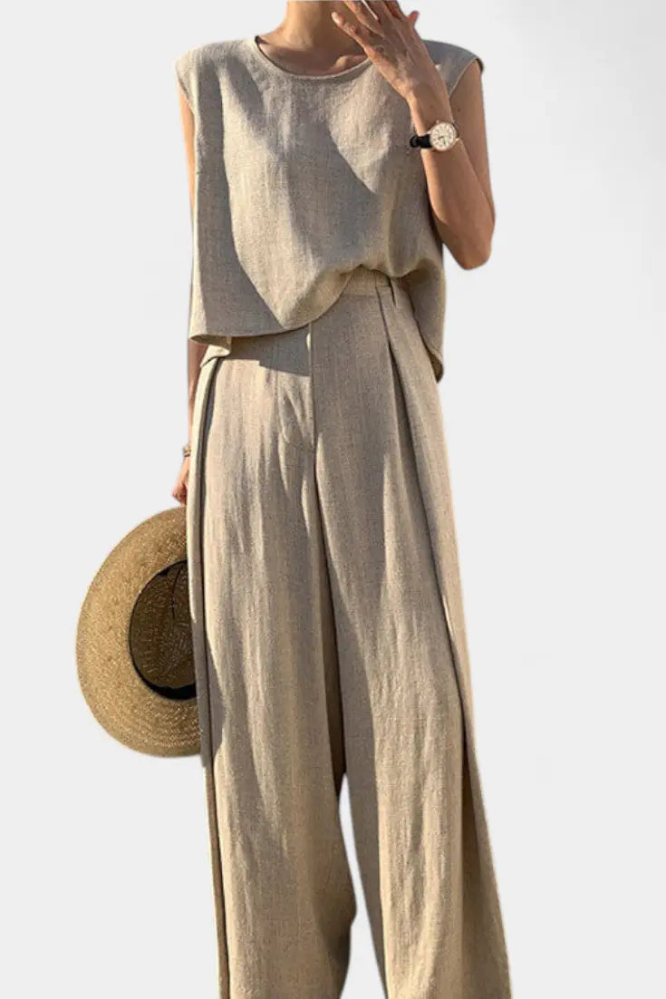 Lauren Conjunto de Dos Piezas de Pierna Ancha Alba Madrid