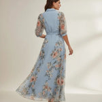 Valeria - Vestido midi con escote en V y diseño floral Alba Madrid