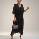 Leticia - Vestido midi con cinturilla de lazo Alba Madrid