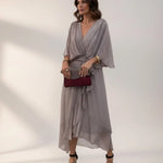 Leticia - Vestido midi con cinturilla de lazo Alba Madrid