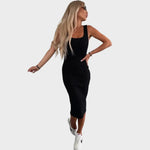 Karin | Conjunto de Vestido Midi Y Chaqueta Bomber De Canalé Alba Madrid