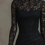 Veronika™ | Maxi Vestido de Encaje Negro Alba Madrid