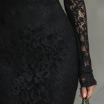 Veronika™ | Maxi Vestido de Encaje Negro Alba Madrid
