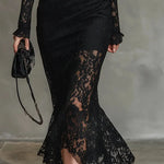 Veronika™ | Maxi Vestido de Encaje Negro Alba Madrid