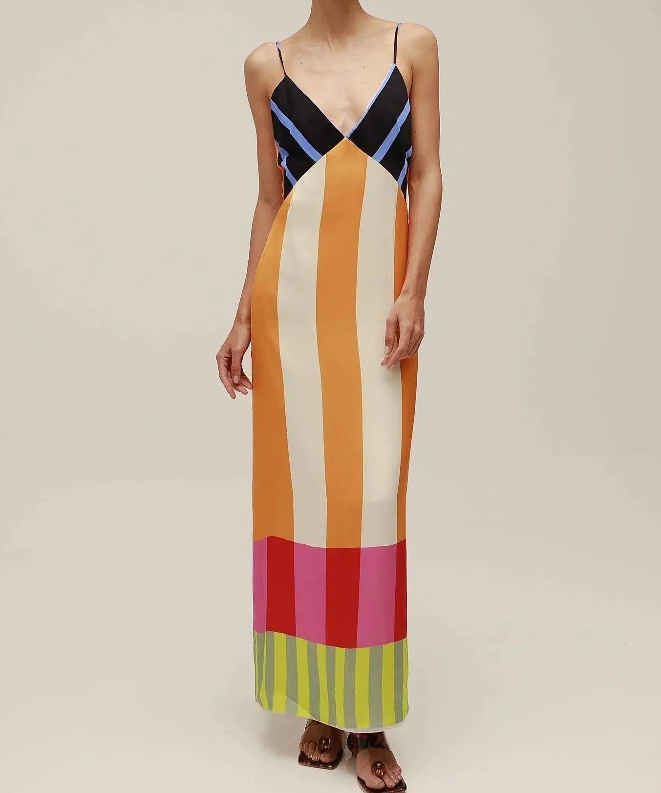 Paloma | Maxi Vestido Colorido a Rayas Alba Madrid