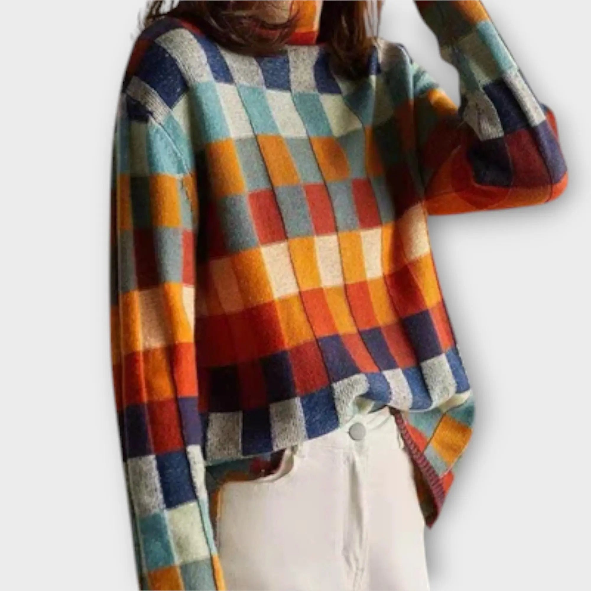 Erika - Suéter de Cuello Alto Patchwork Alba Madrid
