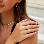 Noelia - Anillo de Vino de Cristal Dorado Alba Madrid