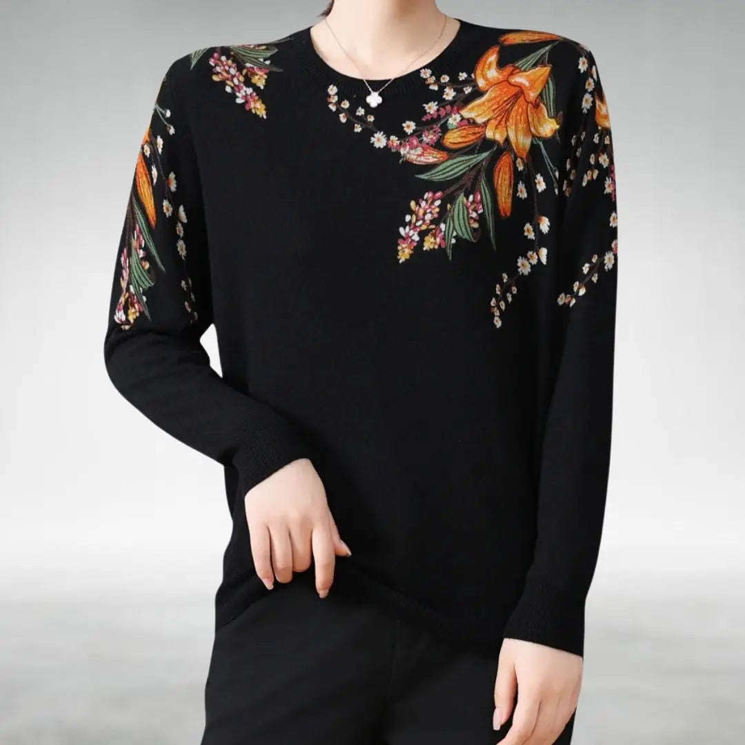Maravella™ Suéter Elegante de Punto Floral Alba Madrid