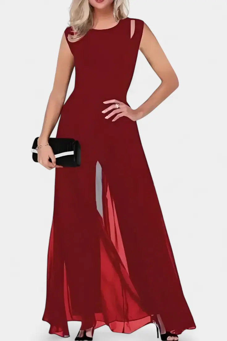 Nadia Mono Elegante sin Mangas con Transparencia Frontal Alba Madrid