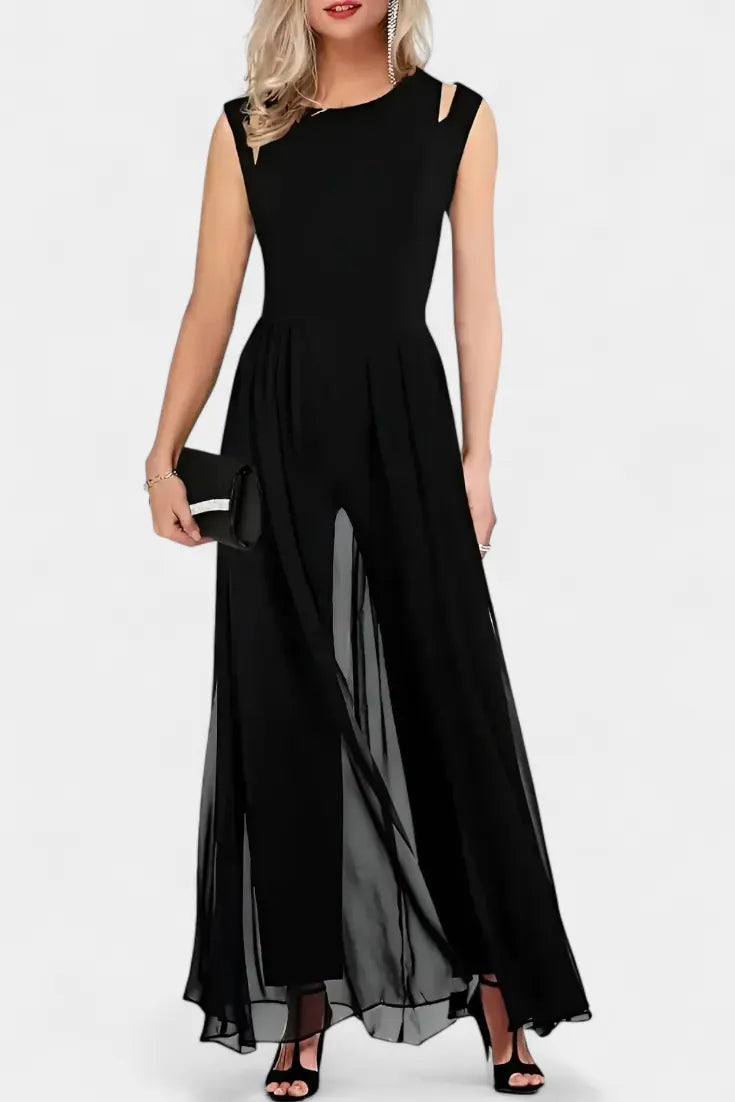 Nadia Mono Elegante sin Mangas con Transparencia Frontal Alba Madrid