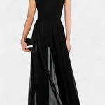 Nadia Mono Elegante sin Mangas con Transparencia Frontal Alba Madrid