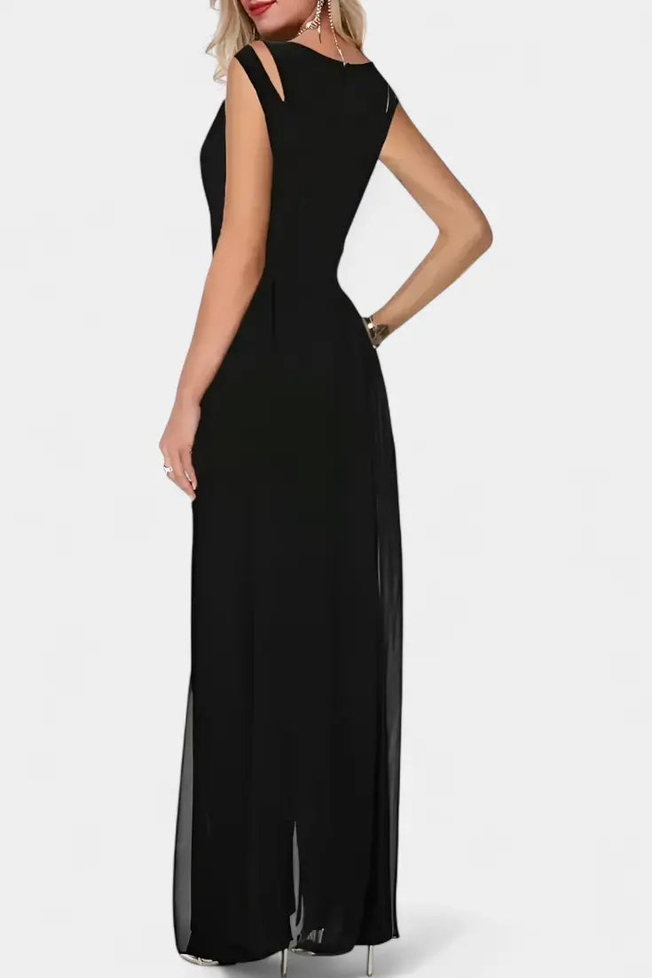 Nadia Mono Elegante sin Mangas con Transparencia Frontal Alba Madrid