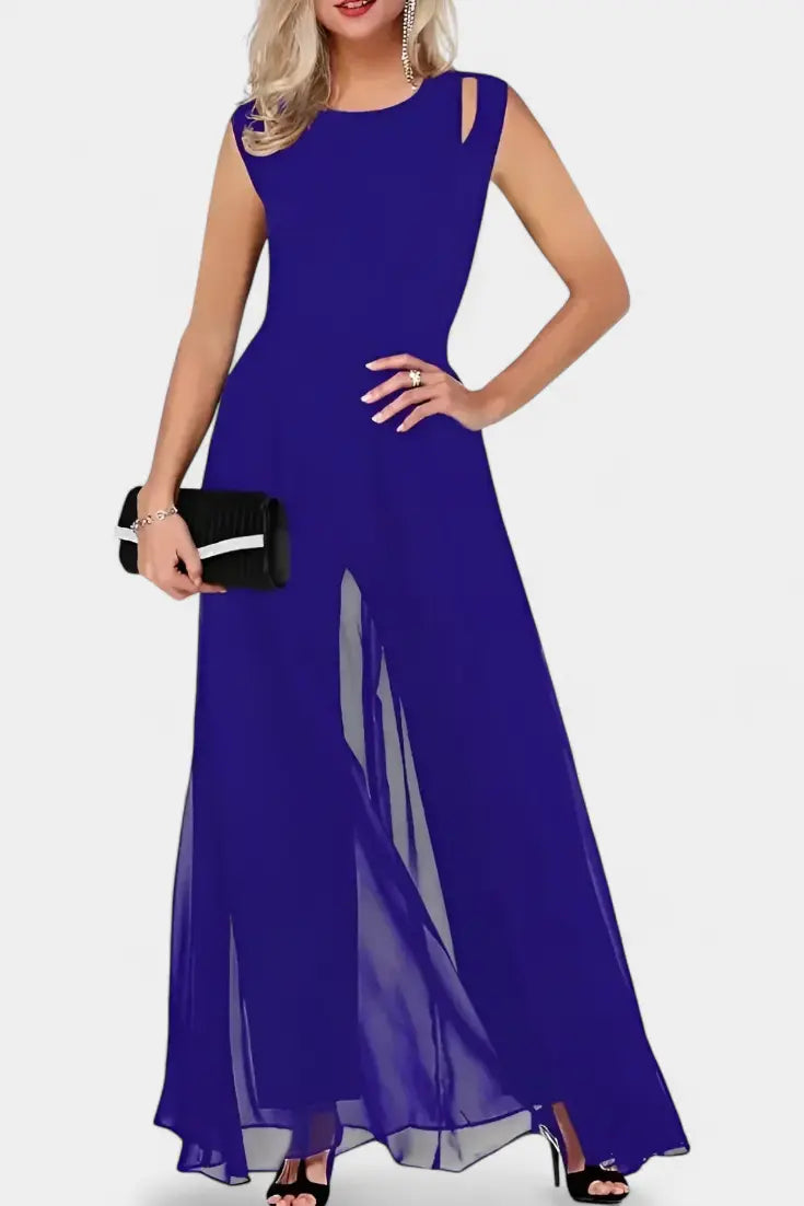 Nadia Mono Elegante sin Mangas con Transparencia Frontal Alba Madrid