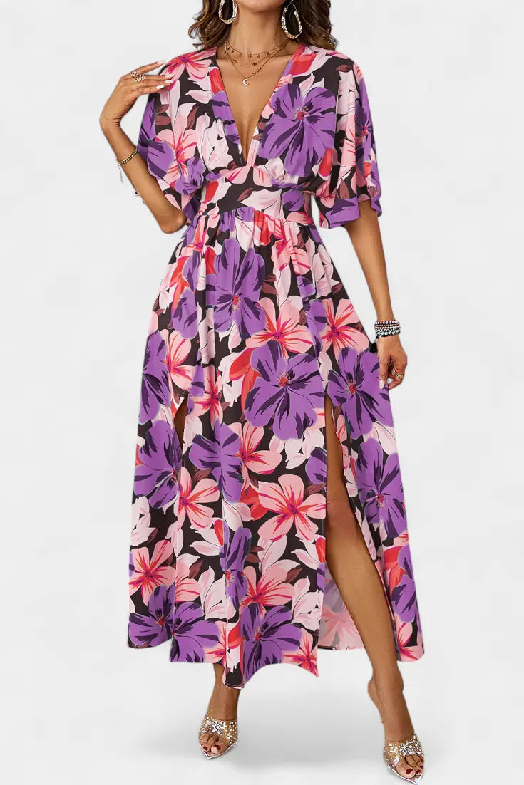 Elena - Vestido Largo Floral con Escote Cruzado Alba Madrid