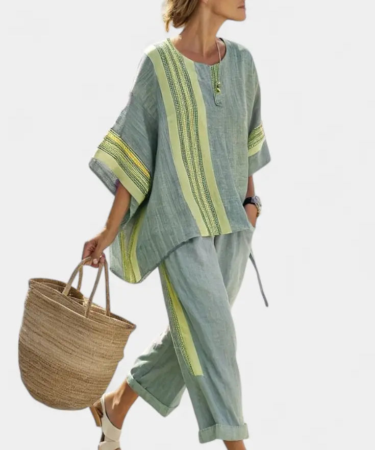 Lorena - Conjunto Boho de Lino y Bambú Alba Madrid