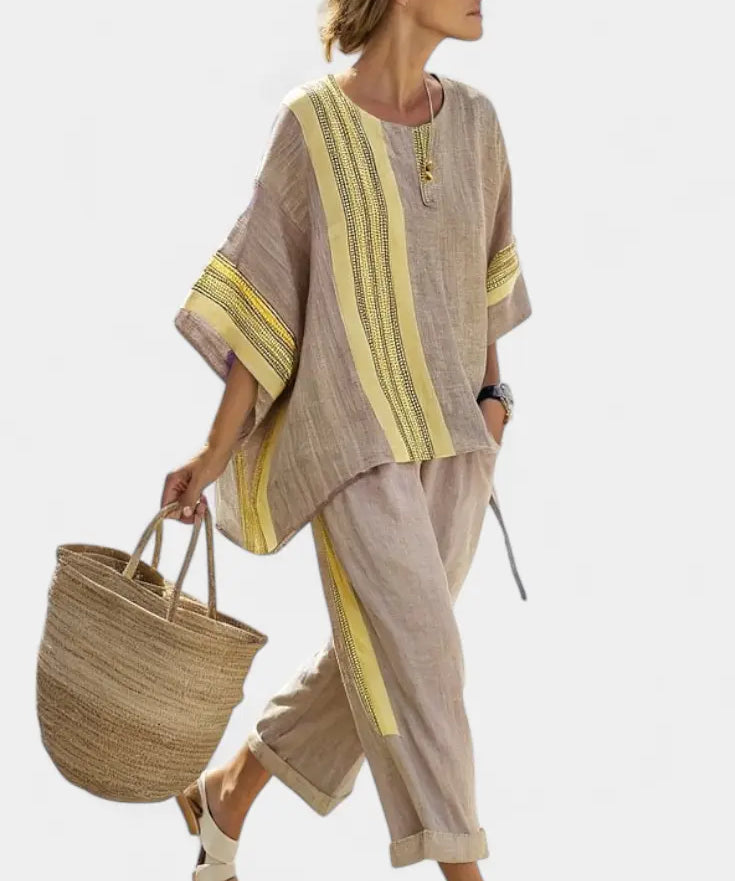 Lorena - Conjunto Boho de Lino y Bambú Alba Madrid