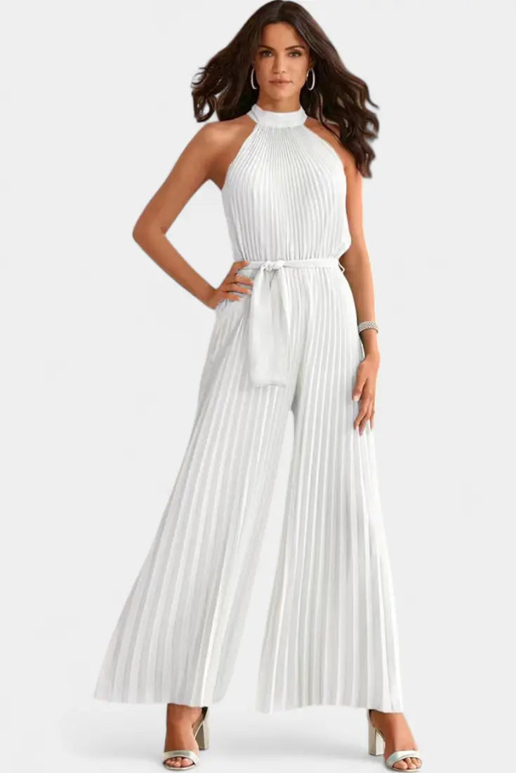 Patrizia Mono Palazzo Plisado con Cuello Halter Alba Madrid