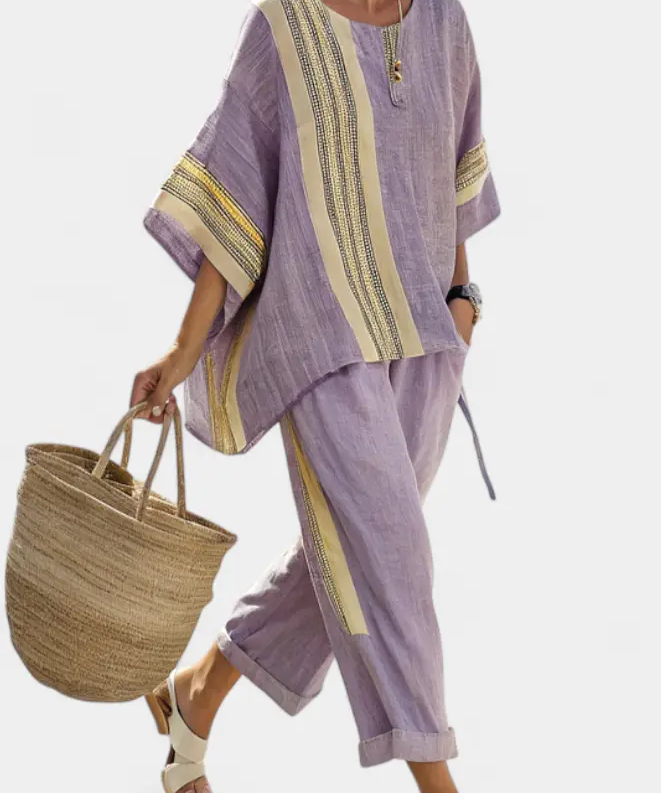 Lorena - Conjunto Boho de Lino y Bambú Alba Madrid