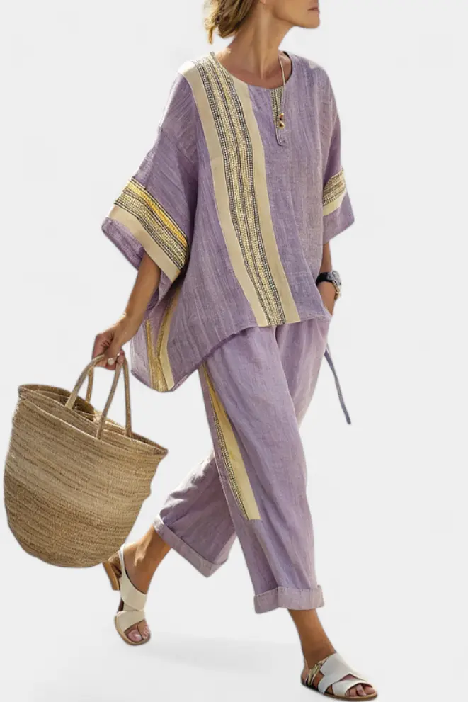 Lorena - Conjunto Boho de Lino y Bambú Alba Madrid