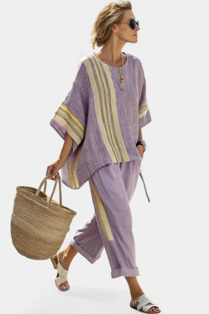 Lorena - Conjunto Boho de Lino y Bambú Alba Madrid