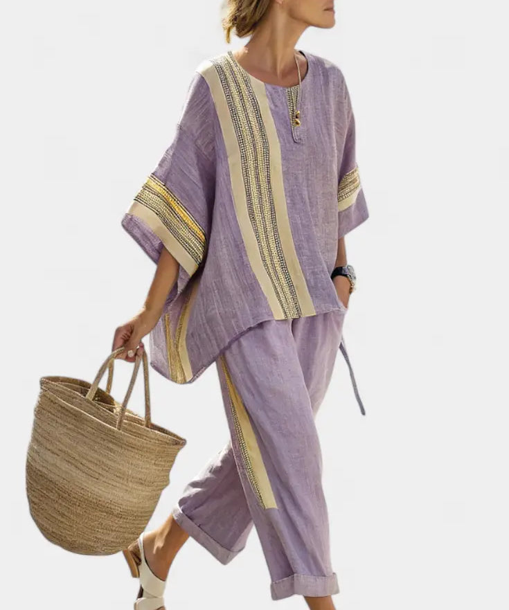 Lorena - Conjunto Boho de Lino y Bambú Alba Madrid