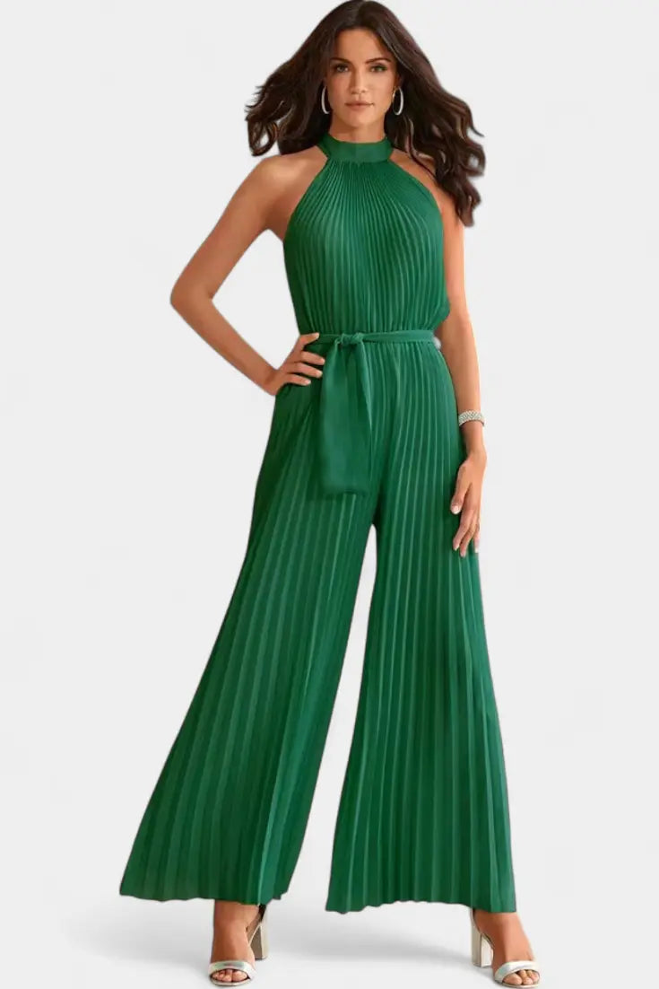 Patrizia Mono Palazzo Plisado con Cuello Halter Alba Madrid