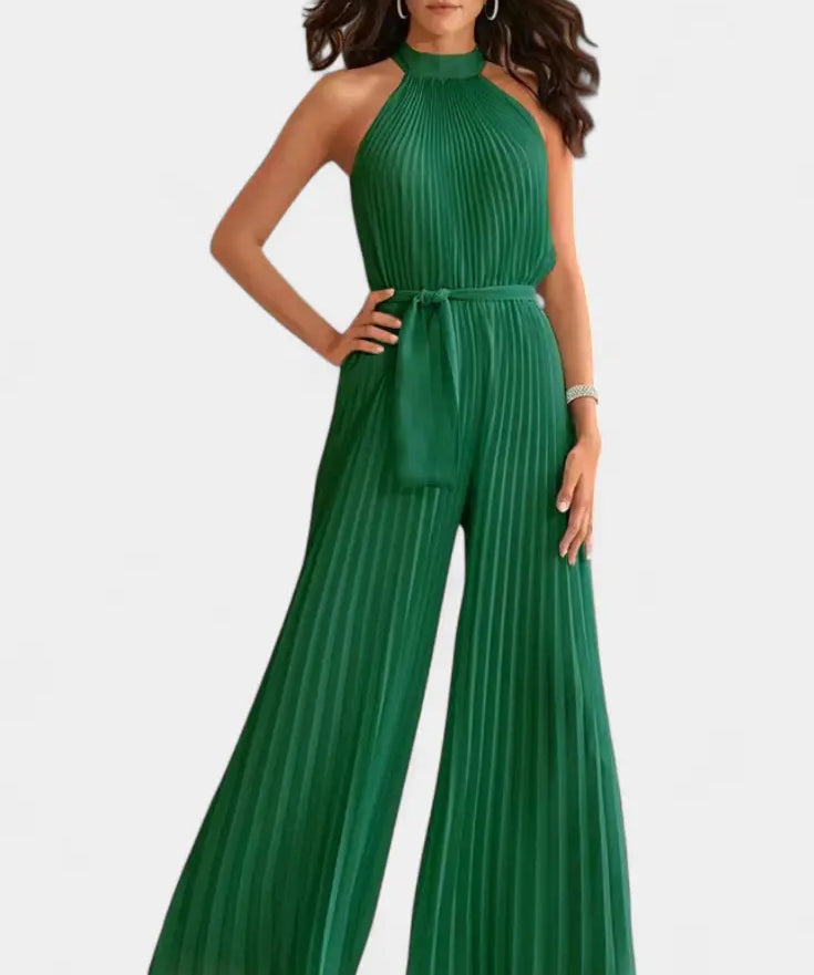 Patrizia Mono Palazzo Plisado con Cuello Halter Alba Madrid