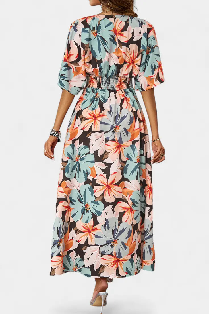 Elena - Vestido Largo Floral con Escote Cruzado Alba Madrid