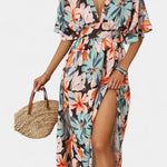 Elena - Vestido Largo Floral con Escote Cruzado Alba Madrid