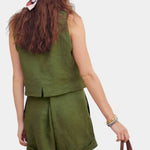 Jennifer Conjunto Chaleco y Pantalones Cortos de Lino Algodón Alba Madrid