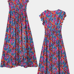 Patricia - Largo vestido cruzado con diseño floral Alba Madrid