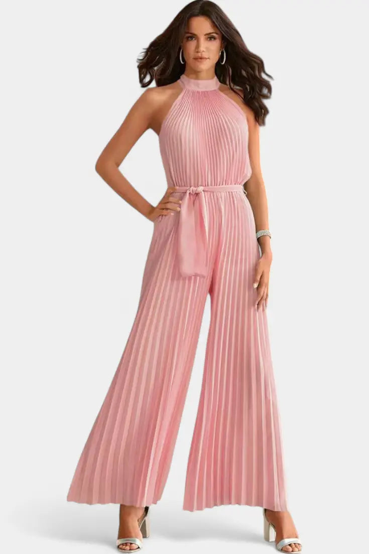 Patrizia Mono Palazzo Plisado con Cuello Halter Alba Madrid