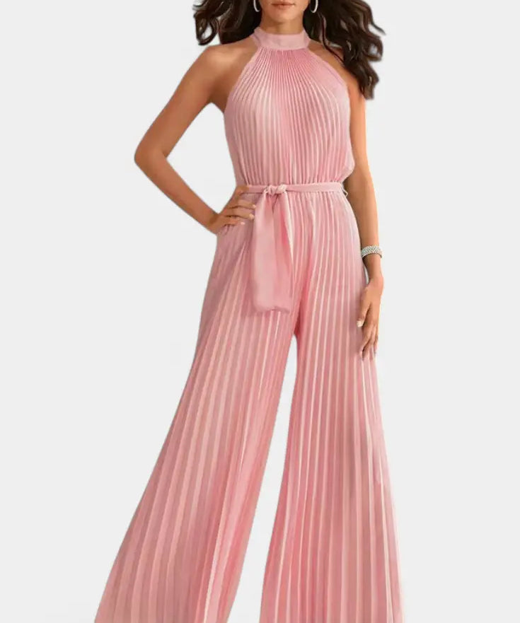 Patrizia Mono Palazzo Plisado con Cuello Halter Alba Madrid