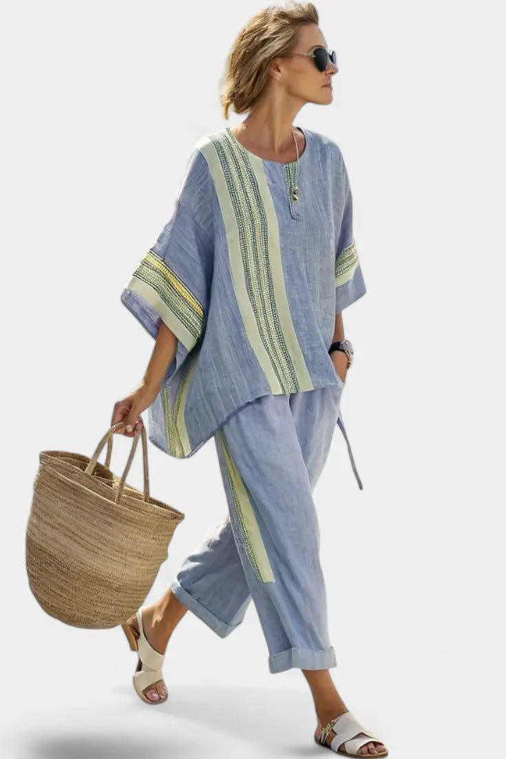 Lorena - Conjunto Boho de Lino y Bambú Alba Madrid