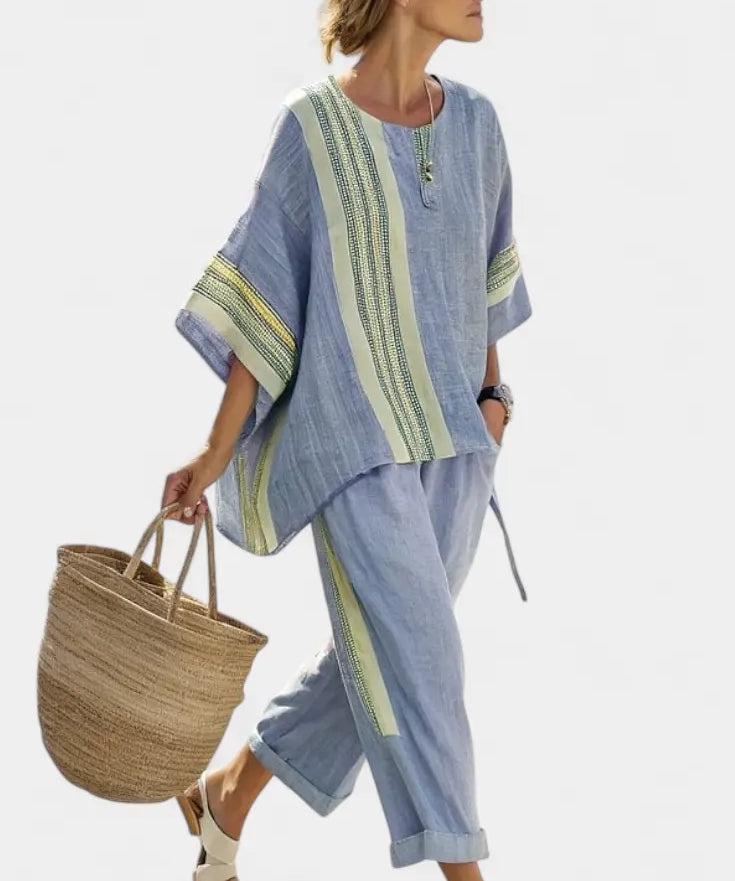 Lorena - Conjunto Boho de Lino y Bambú Alba Madrid