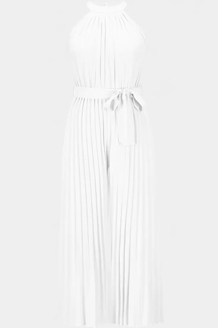 Patrizia Mono Palazzo Plisado con Cuello Halter Alba Madrid