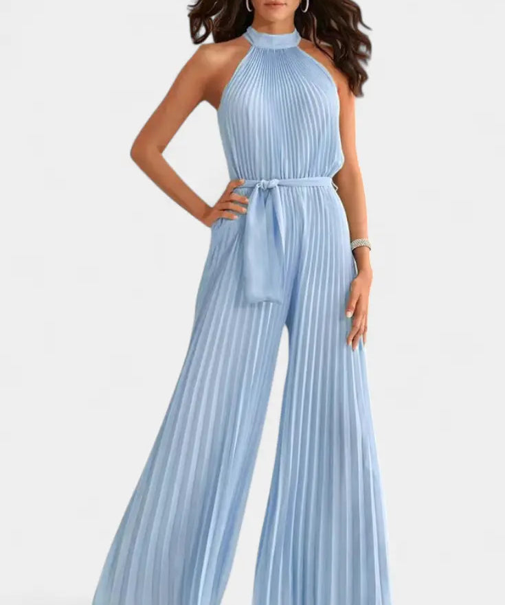 Patrizia Mono Palazzo Plisado con Cuello Halter Alba Madrid