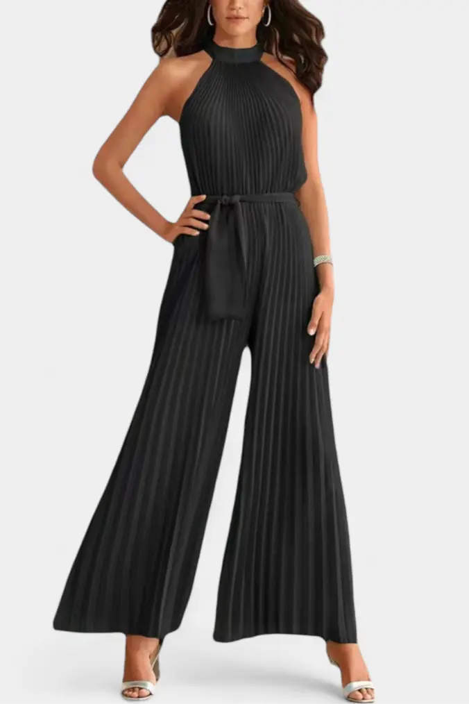 Patrizia Mono Palazzo Plisado con Cuello Halter Alba Madrid